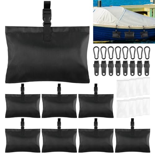 8 Pack Boat Cover Sand Bag Mooring Kit, Weighted Bags...