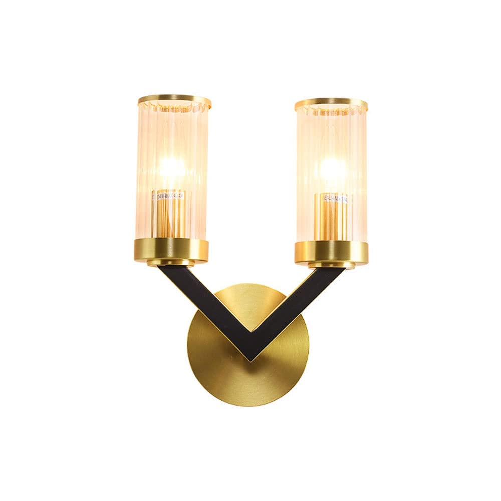 Applique murale moderne laiton à 2 ampoules pour éclairage doux