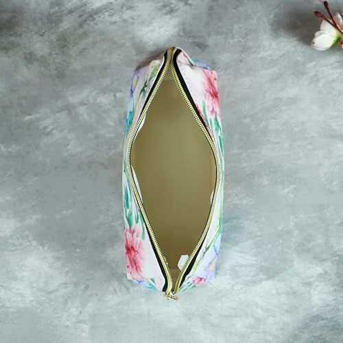 Image of NFI essentials Set of 3 Printed Cosmetic Pouch for Women, Stylish Pouches for Makeup Accessories Travel Pouch, Makeup Pouch, Vanity Case, Jewellery Pouch, Toiletry Make up Bag