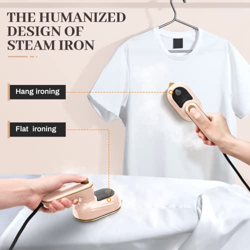 Portable Handheld Iron, Brynnl Mini Handheld Steamer Iron for Clothes, 180°Rotatable Travel Garment Steamer, Mini Ironing Machine Support Dry And Wet Ironing for Home and Travel