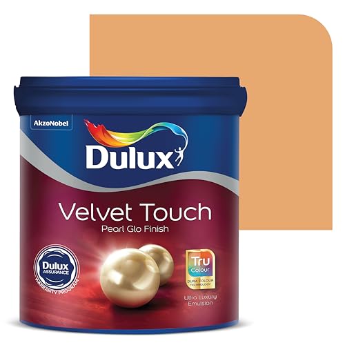 Image of Dulux Velvet Touch Pearl GLO Interior Emulsion Paint (1L, Country Curry) - Luxurious soft-sheen wall paint, highly durable, washable, rich, intense colors, with 6-year warranty
