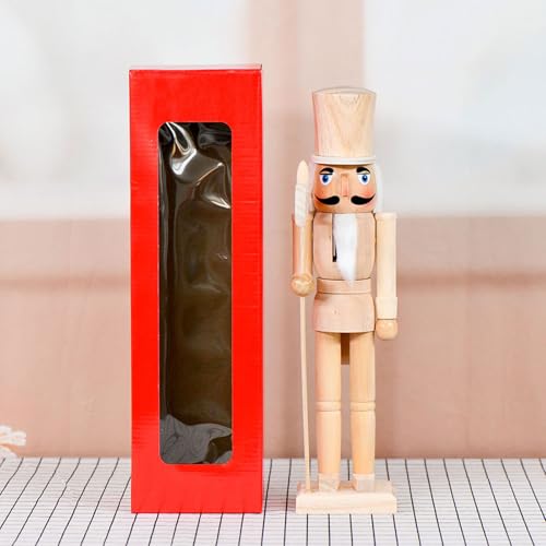 Figurine casse-noisette en bois brut 38cm faite main décor traditionnel