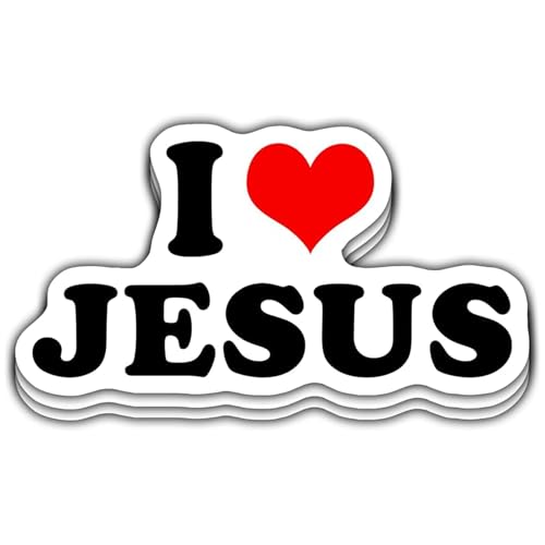 Image of 3 PCs I Love Jesus Heart Christian Vinyl Sticker 2 Inches
