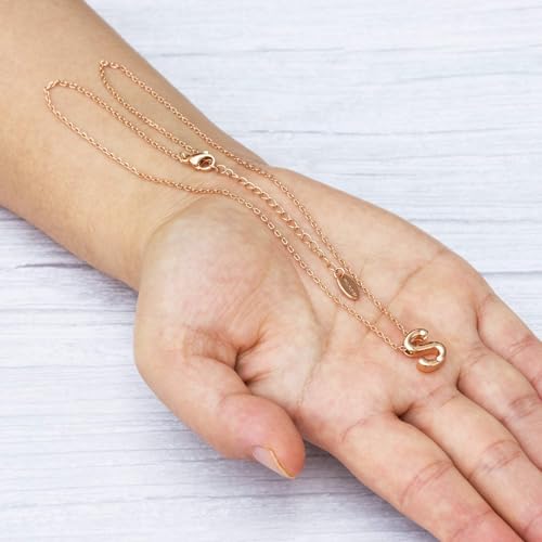 Philip Jones Rose Gold Plated Initial Necklaces A to Z Created with Zircondia® Crystals - Image 6