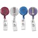 ADVANTUS Translucent Retractable ID Card Reel with Belt Clip, 30-Inch Extension, Pack of 4, Assorted Colors (75464)