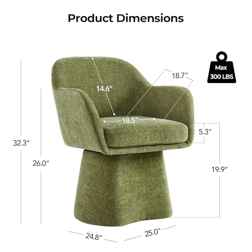 CHITA Swivel Upholstered Dining Chair, Thicker Cushion,Sage Green by CHITA - Used condition - Image 2