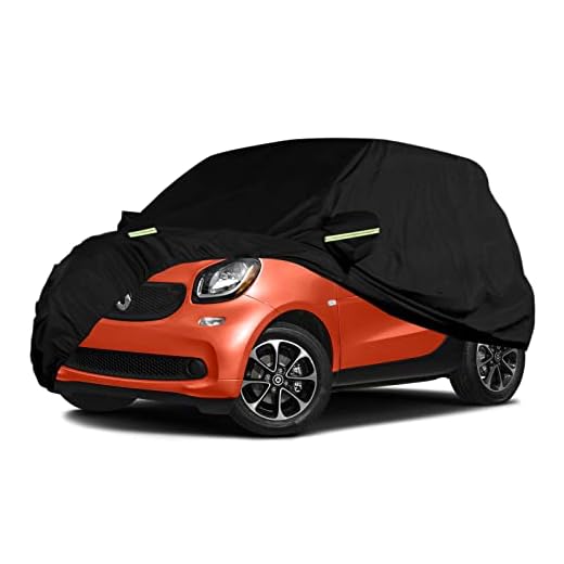 Waterproof Car Covers Replace for 2007-2023 Smart Fortwo W451/C453/A453, 6 Layers All Weather Car Cover with Zipper Door for Snow Rain Dust Hail Protection