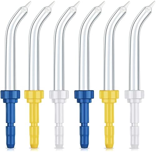 6 Pieces Replacement Periodontal Replacement Tips Compatible with Waterpik 3 Colors Periodontal Tips Dental Water Flosser Replacement Tips Flossing Tips for Water Flossers and Other Oral Irrigators