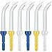 Lot de 6 embouts de rechange compatibles avec Waterpik et autres irrigateurs oraux, 3 couleurs, pointes d'eau périodontales, embouts de rechange pour hydropulseur dentaire Jaune, bleu, blanc