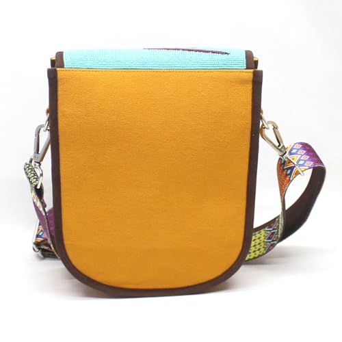 Image of Handmade Beaded Handbag, Native American Style Crossbody bag, Czech Glass Beads Shoulder Bag, Unisex Handbag.