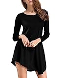 Match Women's Long Sleeve Casual Irregular Loose T-Shirt Dress
