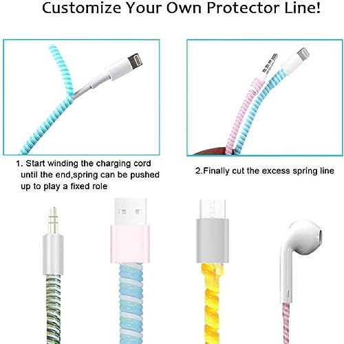 Image of EMPOISON Spiral Cable Protector, Data Cable Protective Sleeve, Headphone Saver, Charger Protective Cover, Wire Repair /Strain Relief Cable Wrap Tube for USB, HDMI, Ethernet (2Blue, 1.5m)