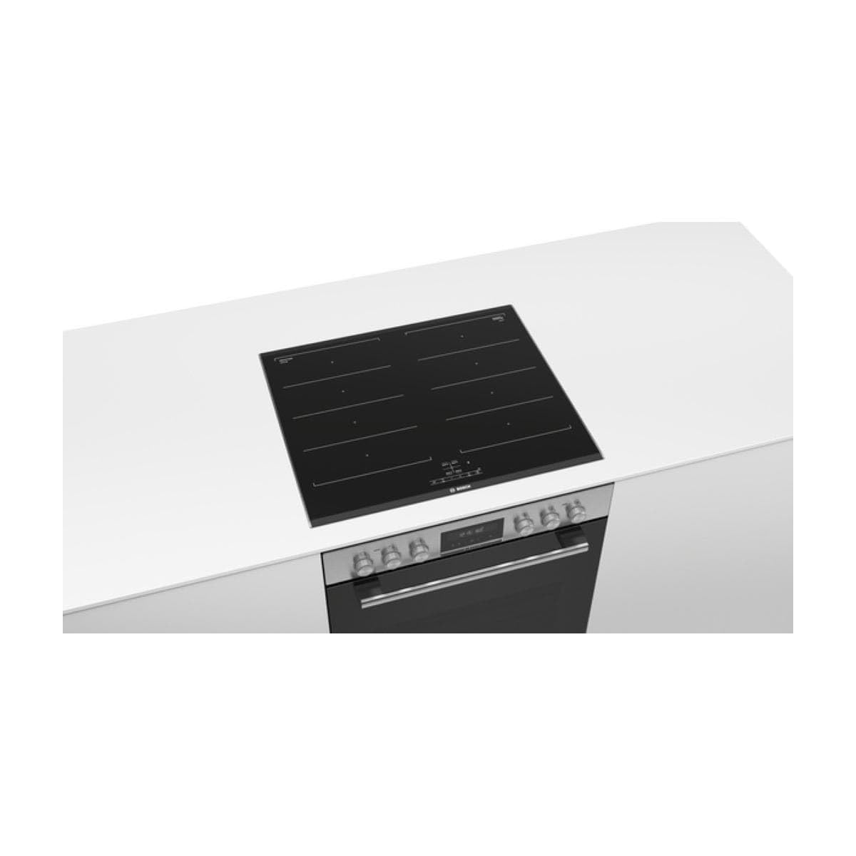 Bosch HND779LS61 Einbau Herdset mit Induktionskochfeld (HEG579CS6 + NXX675CB5E), 60 cm breit, 71 L, Grill, Kindersicherung, Home Connect, Timer, Edelstahl