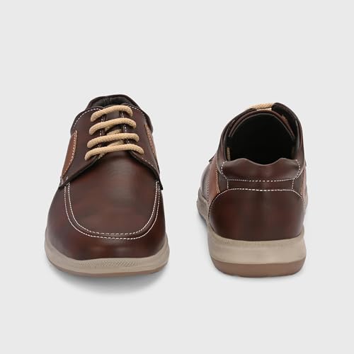 Image of Centrino Men's Casual Lace-Up Shoes | Comfortable Round Toe Lace-Up Derby Shoe with Rugged Rubber Thick Sole for Casual, Office, College, Outdoor, Travel, Trekking, Weekend Outing(8102)