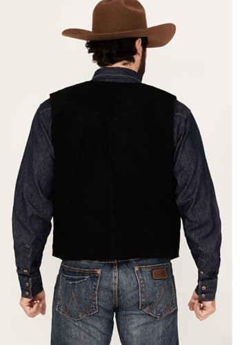 Men's Faux Suede Leather Dress Vest Slim Fit Western Cowboy Style Waistcoat for Wedding Party4
