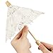 Mini Lace Parasol Umbrella - Tiny White Vintage Wedding Bridal Umbrella for Photo Props Wedding Table Decoration Wedding Guest Small Parasol, 15x26cm