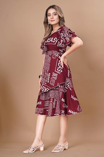 Image of Women Floral Print Sleeve Layred Dress