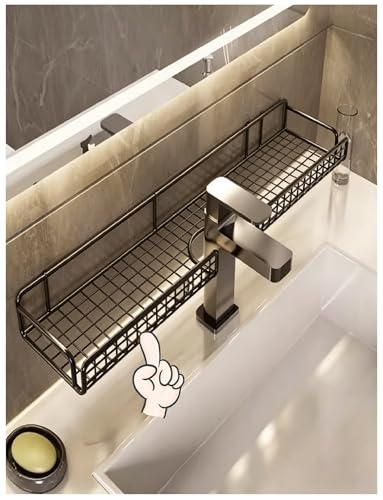 Étagère murale sans perçage au-dessus du robinet de cuisine