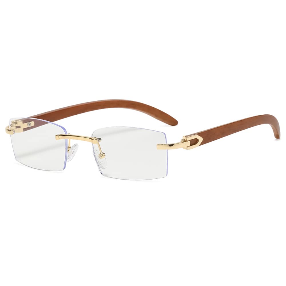Sibeg 2024 New Rimless Sunglasses For Men Rectangle Vintage Sun Glasses Women Retro Square Fashion Glasses Shades(Color:White)