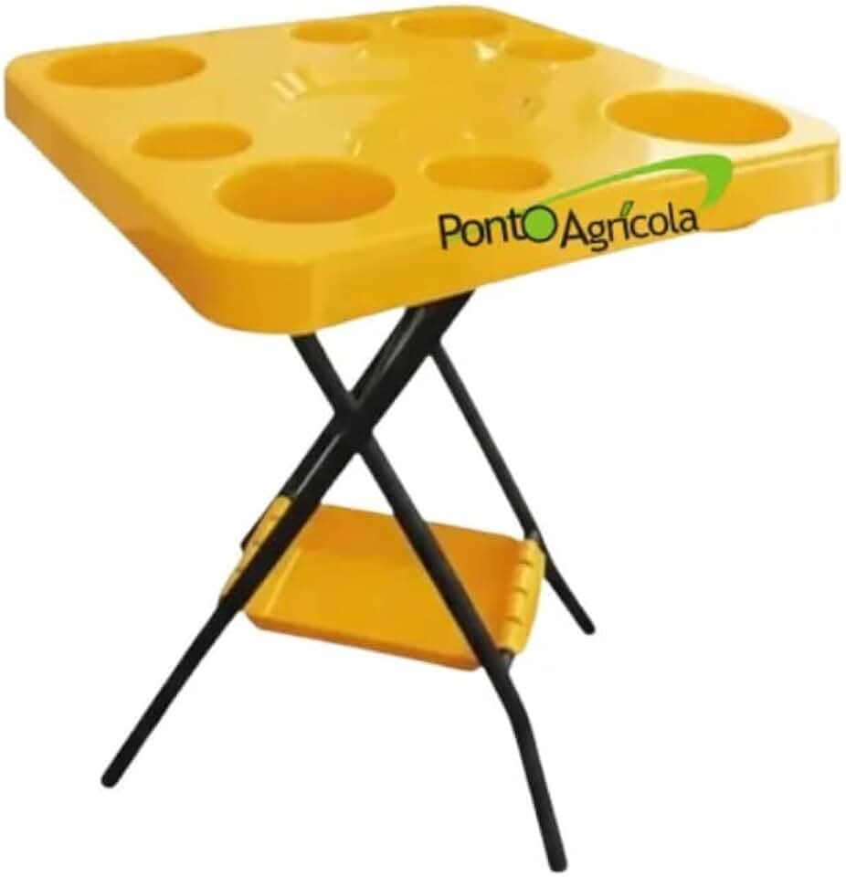 Mesa Petisqueira Dobrável Portátil Pesca Churrasco Passeio (Amarelo)