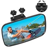 Marine Rear View Mirror Universal Wide-angle Scratch-Resistant Boat Mirror Fit for Pontoon Boat Floating Bridge Boat Sports Crew Surfing (Boat Mirror-C-Clamp)