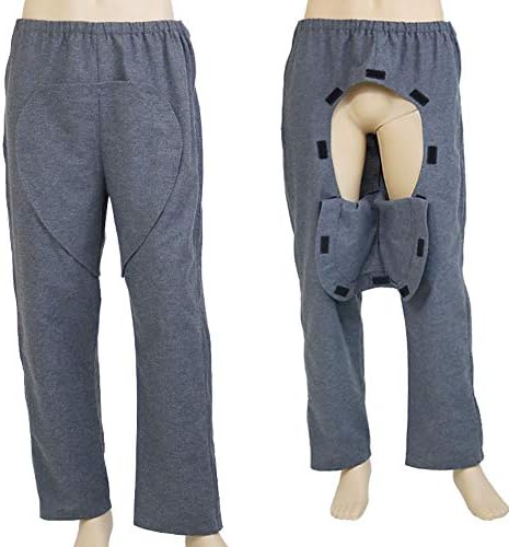 Easy to Wear & Take Off Patient Care Trousers - Urinary Incontinence Care Pants for Elderly,Ostomy & Fistula Surgery Patient,M