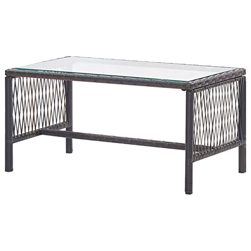 Homgoday Juego de sofás de jardín de 4 piezas con cojín de ratán sintético marrón, sofá cama, sofá salón sofá moderno, sofás para exteriores de jardín, muebles exteriores - imagen 6