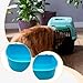 KiBcsLic 2X Pet Hanging Food Bowls Durability Covenient Portable Pet Cage Feeder Dog Crate Feeding Bowls for Puppy Cat Small Animals, Blue