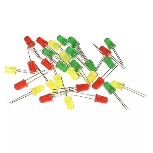 BUUV Paquete de Tubos emisores de luz de 30, 5 mm, Cuerpo de lámpara de Color de luz LED, Rojo, Verde y Amarillo, 10 Paquetes de diodos emisores de luz Cada uno