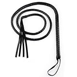Heavelove Faux Leather Horse Whip Long, Riding Whip Costume Accessory, Non Slip Bull Whip Equestrianism Whips for Outdoor Riding Racing Sports Equestrianism Tool Stage Performance Cosplay (Black)