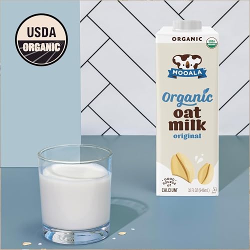 Mooala Organic Oatmilk, Extra Creamy 32 fl oz (Pack of 6) – Great for Coffee and Matcha, Naturally Sweetened, Dairy-Free Alternative
