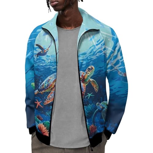 Image of Men's Lightweight Jackets Casual Full Zip Fleece Jacket Men Coats Fashion Long Sleeve Sweatshirt