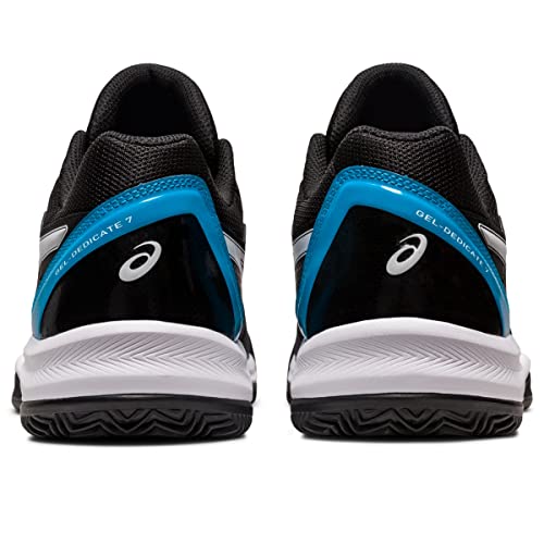 Asics Men's Gel-Dedicate 7 Clay Tennis Shoes, 6, Black/Island Blue #TOP4