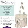 styleBREAKER Ladies XXL Grand sac de plage avec motif métallique infini et fermeture éclair, sac à bandoulière, shopper 02012347, couleur:Beige-or rose #4