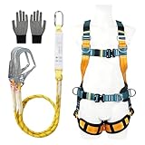 Auffanggurt, absturzsicherung Fallschutz Set, Adjustable Waist, Tragkraft 150 kg, für Dachdecker