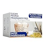 The Clean People Fragrance Free Laundry Detergent Pods - Hypoallergenic Laundry Pods - Ultra Concentrated, Recyclable Packaging, Stain Fighting - Fragrance Free, 96 Pack
