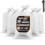 Heavy Duty Sand Bags for Flooding with Tie Strings, 20 Pack,...