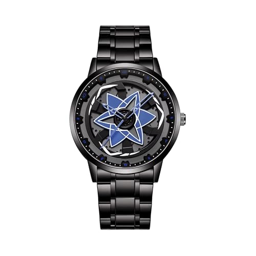 Image of Branded Men's Sport Quartz Watch Ninja Wheel Dial 360 Rotating Casual Fashion Stainless Steel Alloy Mens & Boy's Luxury Metal Gift Creative Watch