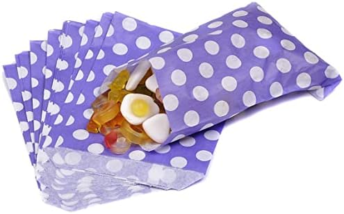 Polka Dot Light blue Sweet Bags - 5" x 7"/ 125mm x 175mm - Pack of 50