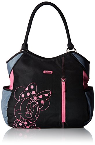 Disney Baby Minnie Hobo Diaper Bag, Black/Grey/Pink