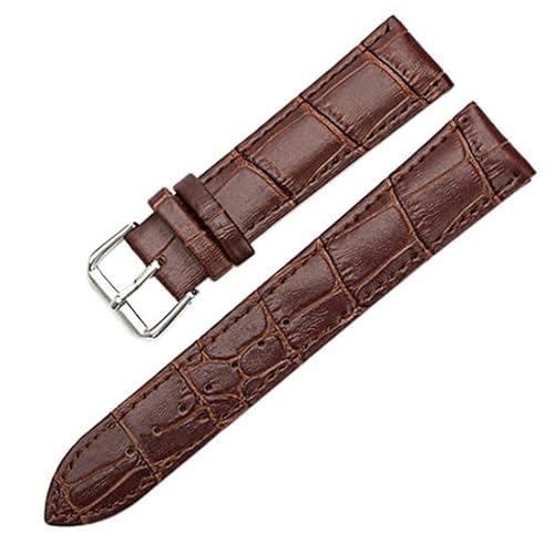 SpirWoRchlan Leather Watch Straps for Men and Women - Band Width- 16mm 18mm 20mm 22mm 24mm Watch Straps, Stainless Steel Buckle Brown 20mm