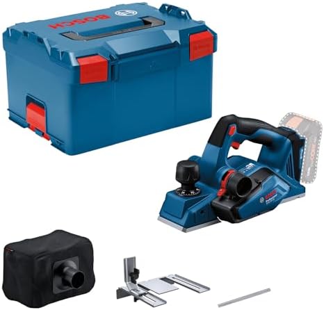 Bosch PRO 18V System Akku Hobel GHO 18V-26 (bürstenloser Motor, inkl. Staubbeutel, Parallelanschlag, 1x Wood Razor Wendemesser, L-BOXX, ohne Akku/Ladegerät)