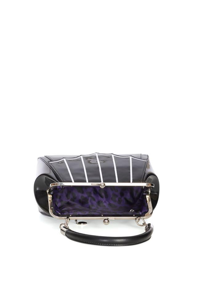 Banned Miss Foxy Bolso de mano de piel sintética estilo gótico retro bolso alternativo de ala de murciélago
