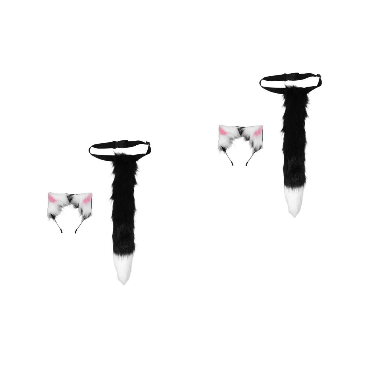 Tofficu 2 Juegos Diadema Orejas de Gato Peludas y de Felpa Ligera y Cómoda para Cosplay Realista en Fiestas de Halloween y Eventos Lolita Fashion