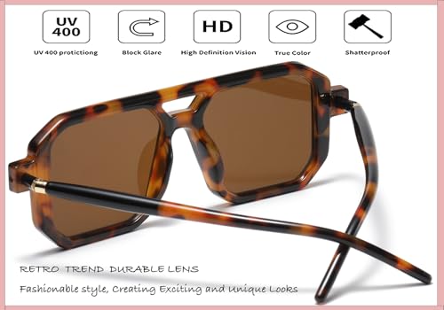 Retro 70s Aviator Sunglasses Women Men Trendy Shades Square Stylish UV400 Vintage Sun Glasses4