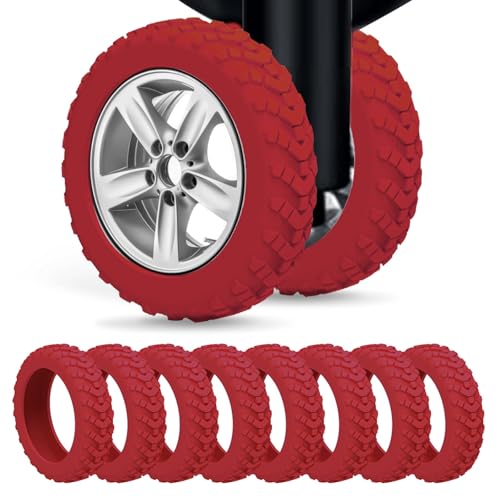 Luggage wheel covers suitcase wheels protectors for dual-wheeled luggage suitcase with a diameter of 2-2.4 inches /5-6cm (8, Red)