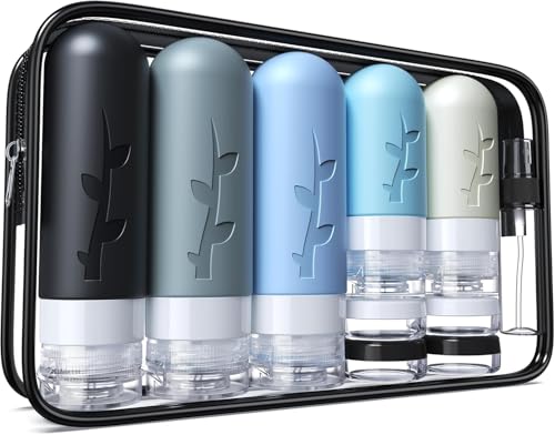 Image of Aeomni 19 pack Travel Bottles for Toiletries, TSA Approved Silicone travel Size Containers for toiletries Set, Refillable & Leakproof Travel Bottles