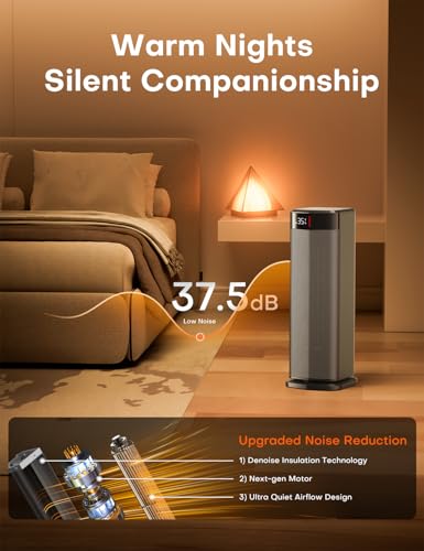 QEXREED Heater, 2000W PTC Electric Heater, 4 Modes, Energy Efficient Fan Heater with ECO Mode, Thermostat, 90° Oscillation, 24H Timer, Remote Control, Tip-Over & Overheating Protection for Indoor Use - Image 5