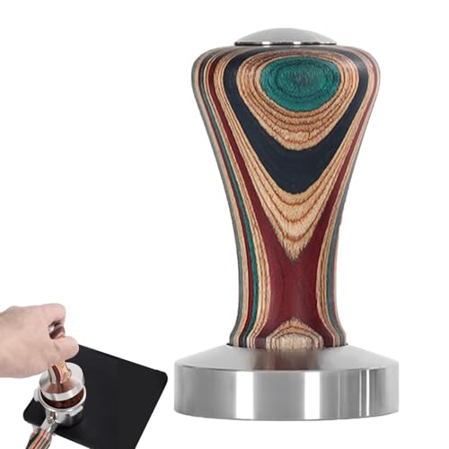 Tamper à pression calibrée avec base plate en acier inoxydable et bois - 8