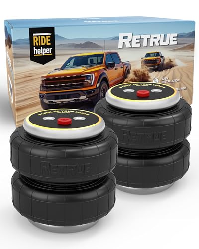 RETRUE 2PCS Universal Air bags Air Suspension Spring, 5000 Lbs of Load Leveling Capacity with Air Fitting and Bolts, Airbag for Ford F150 F250 F350 Chevy Silverado GMC Sierra Dodge Ram Toyota etc